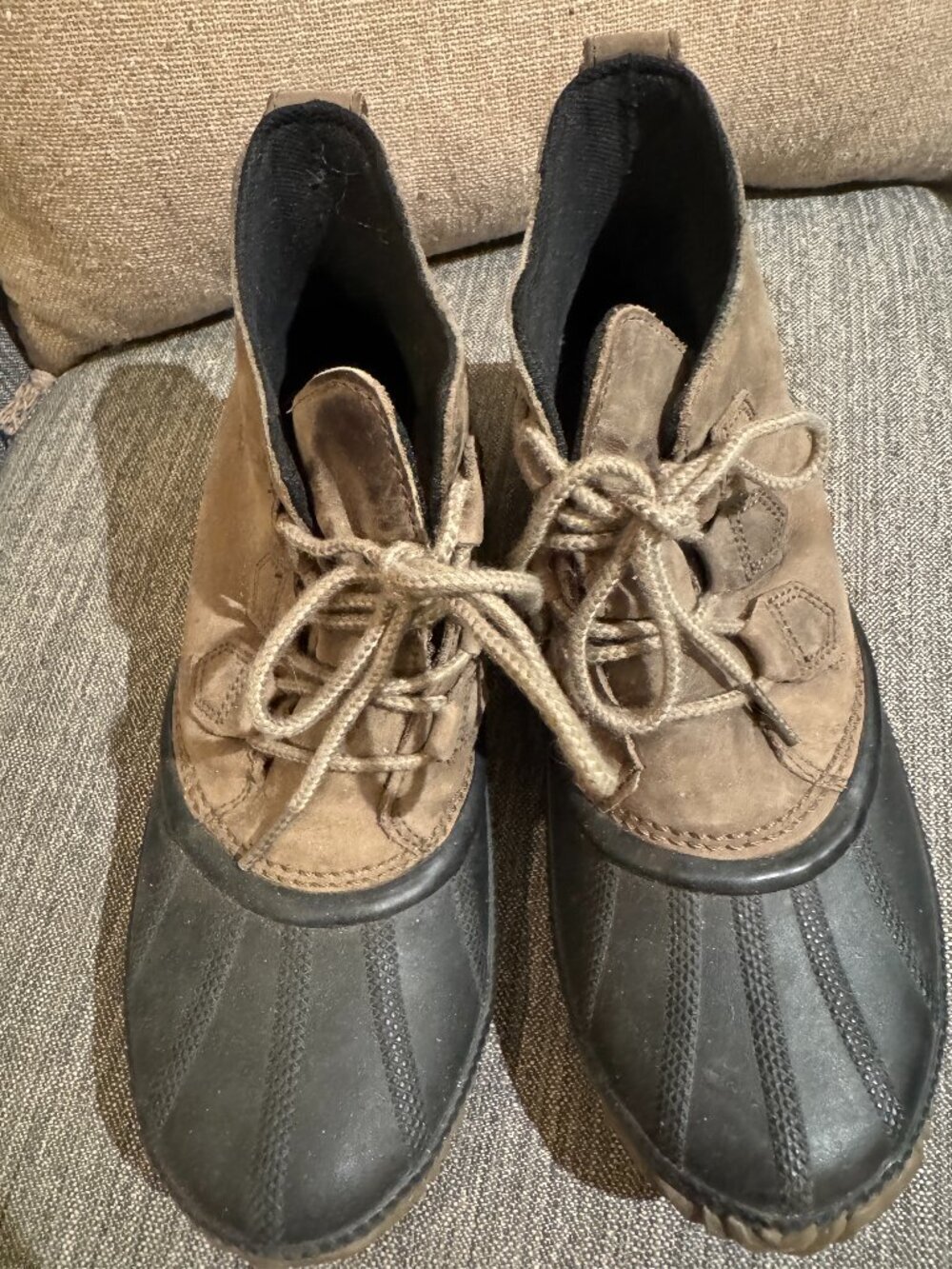 Sorel Out N About Duck Boots Brown Leather Sz 9.5 - Picture 2 of 5